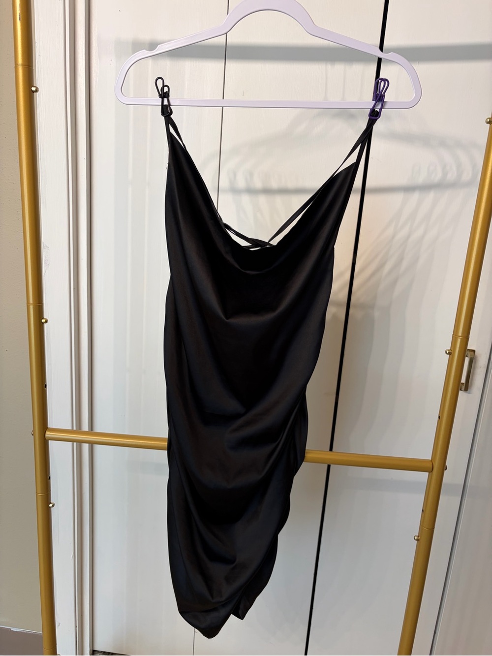 SHEIN Black Cowl Slip Dress